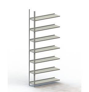 META Büro-Schraubregal Compact AR H:2500xL:750xT300 mm RAL 7035 kpl.